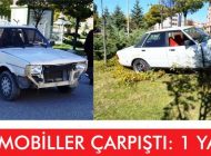 Otomobiller Çarpıştı: 1 Yaralı