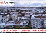 Çubuk’a 2024 yılının ilk karı yağdı