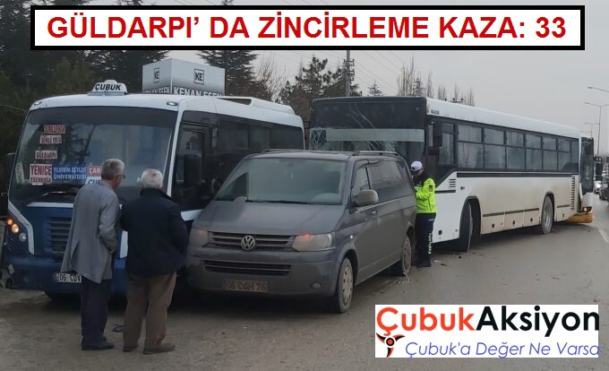 Güldarpı da zincirleme kaza: 33 yaralı